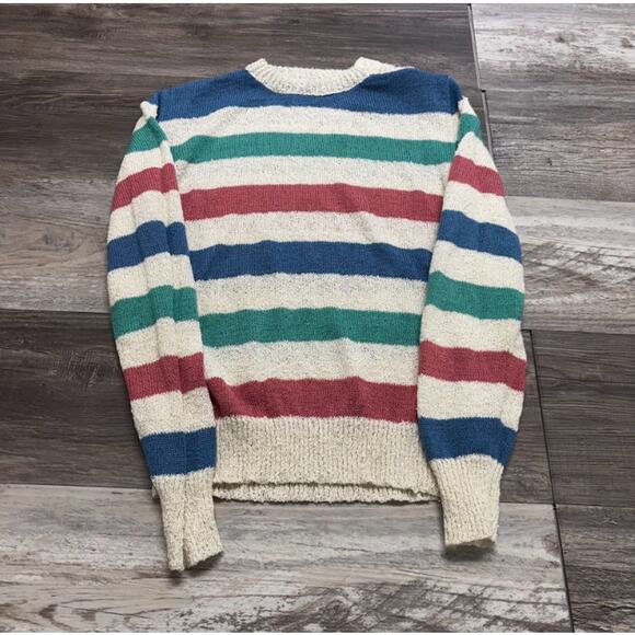 Vintage  80s Jantzen Colorful womens M Crewneck Grandpa Preppy Knit Cozy Sweater - Picture 1 of 10